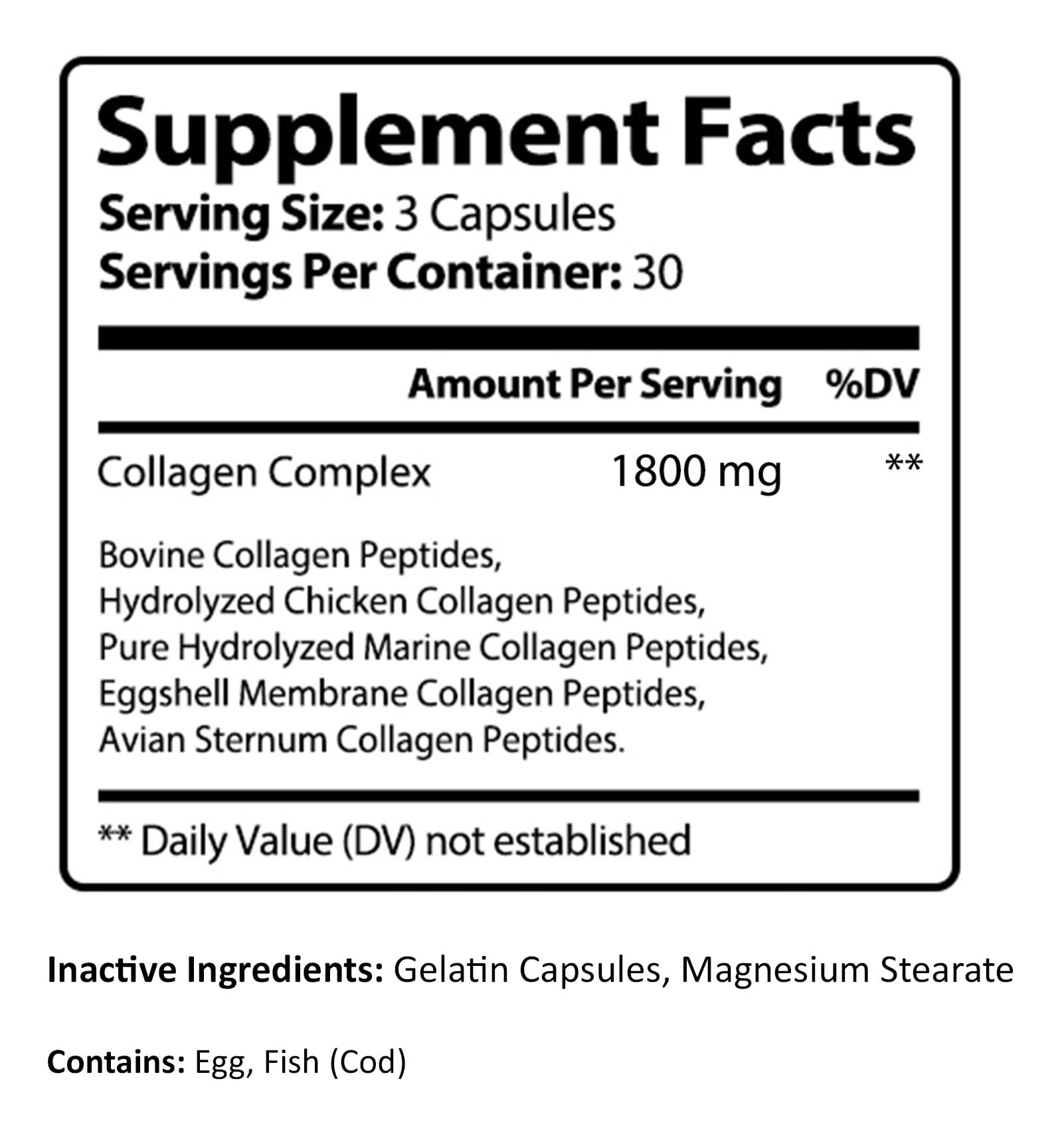 PureNature Collagen Ultra - Collagen Peptides with 5 Types I, II, III, V & X Naturally-Sourced Hydrolyzed Collagen for Hair, Skin, Nail and Joint Support - 90 Capsules