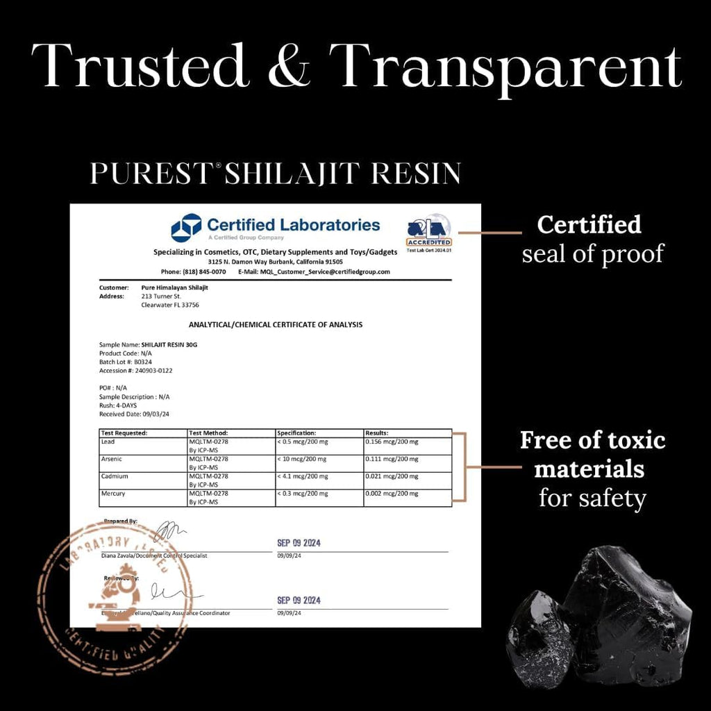 Pure Himalayan Shilajit | 100% Pure Natural Shilajit Grade A Max Potency 85+ Trace Minerals & Fulvic Acid | 3rd Party US Lab Tested | Resin | 115g