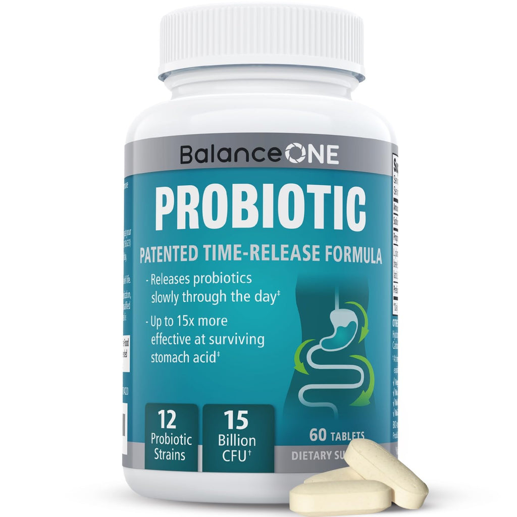 Balance ONE Probiotic for Women & Men, 15 Billion CFU, 12 Strains, 60 Count