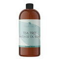Tea Tree Massage Oil Blend - Natural, Non-GMO, Tea Tree Essential Oil Mix of Jojoba, Argan, Grapeseed & More - 32 oz Bulk - Soothing, Deep Tissue, Muscles, Sensual Relaxation