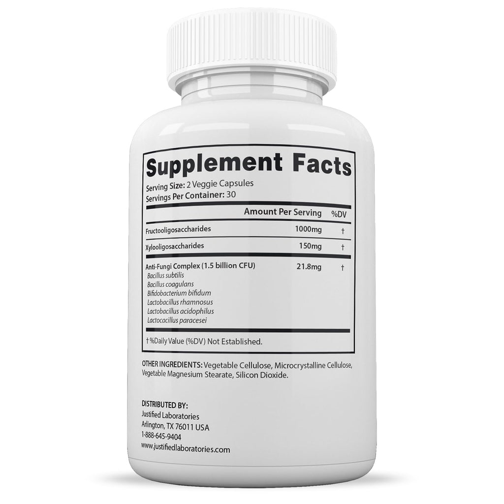Justified Laboratories (3 Pack) Fungus Clear 1.5 Billion CFU Probiotic Pills 180 Capsules