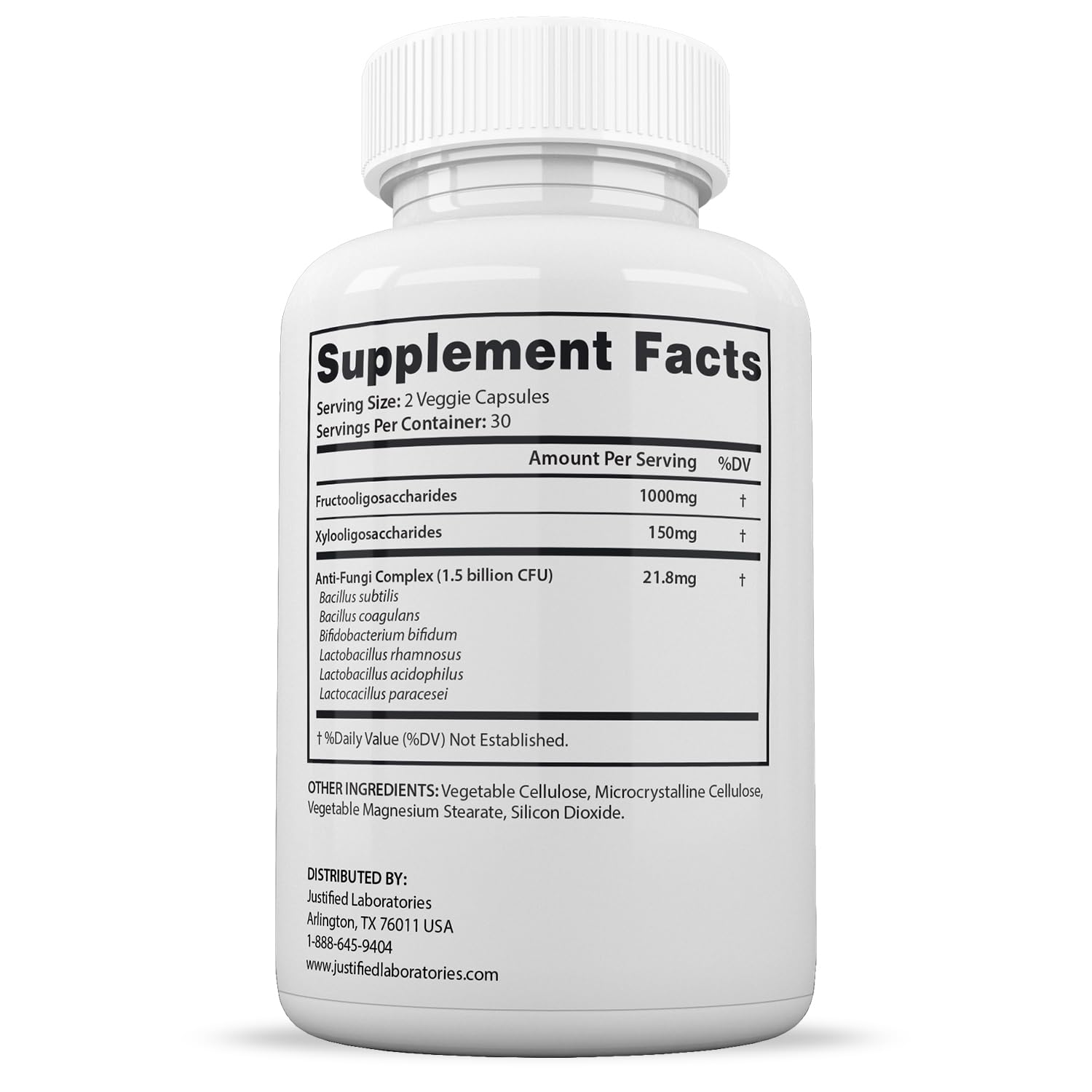 Justified Laboratories (3 Pack) Fungus Clear 1.5 Billion CFU Probiotic Pills 180 Capsules