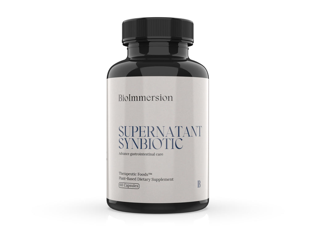 BioImmersion Supernatant Synbiotic - Prebiotic Probiotic Postbiotic - Eases Digestive Discomfort, Gut Imbalance & Yeast Overgrowth - Immune & Microbiome Support for Men and Women - 60 Capsules