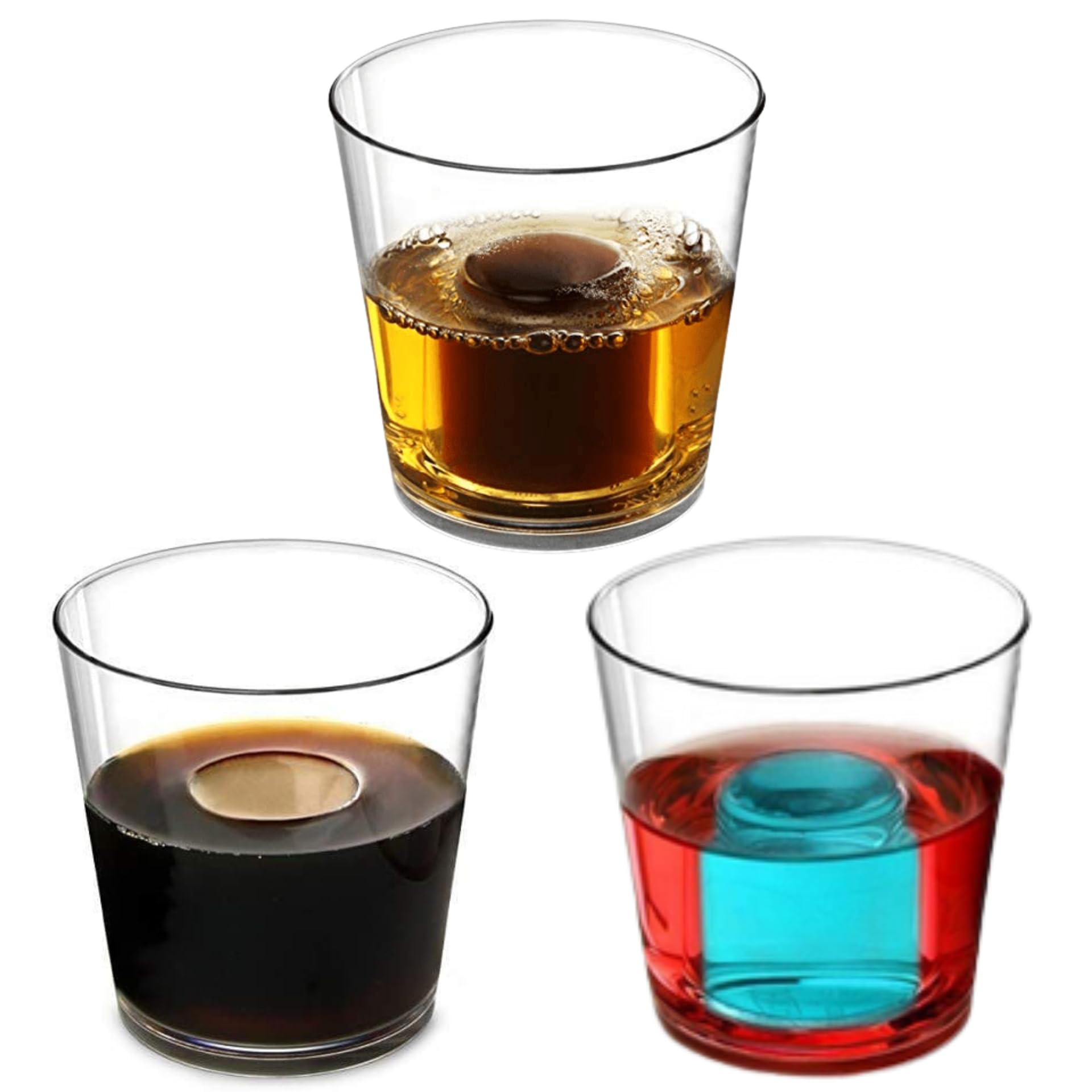 AIOS Unbreakable Polycarbonate Bomb Shot. Capacity 25ml Shot with 100ml Chaser (UKCA Marked). Aka: Bomb Cups, Jager Bomb Cups, Reusable Bomb Shot. (12)