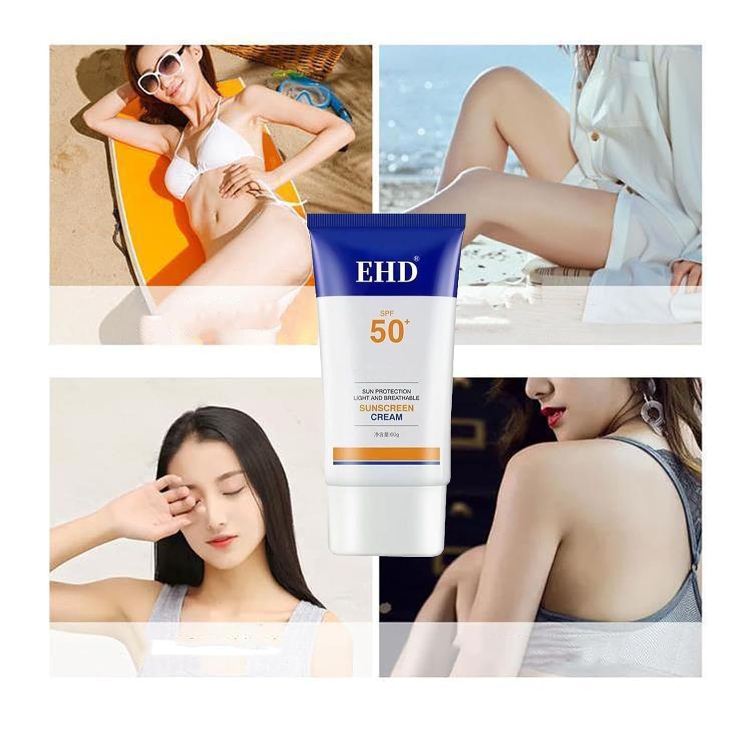 JILGEIER EHD Sunscreen for Face SPF 50, Natural Cream, Fast Absorption, No Sticky Feeling (2Pcs)
