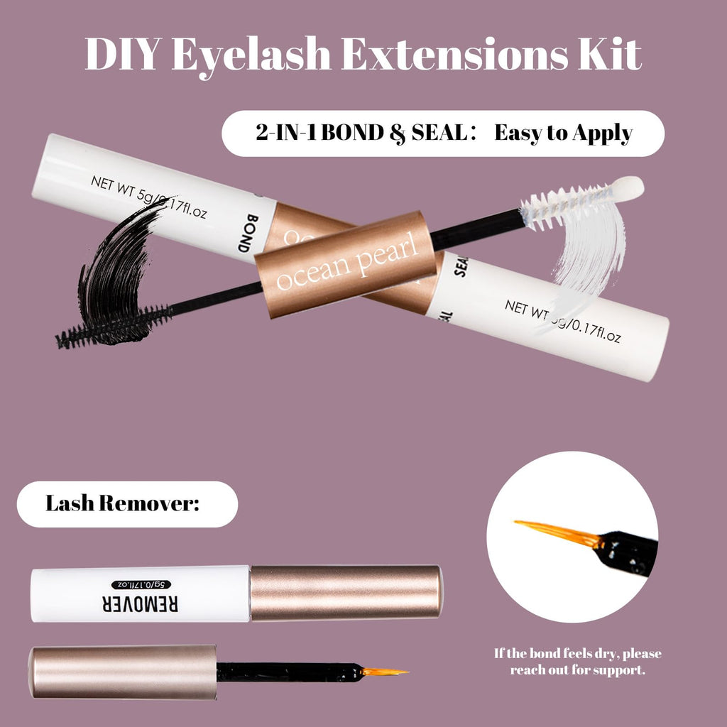 Ocean Pearl Cluster Lashes 320PCS Individual Eyelashes 30D+40D+80D+100D 4 Styles Eyelash Extensions Kit 12-20MM Lash Clusters DIY Eyelash Clusters with Super Lash Bond+Seal+Remover+Tweezer-4