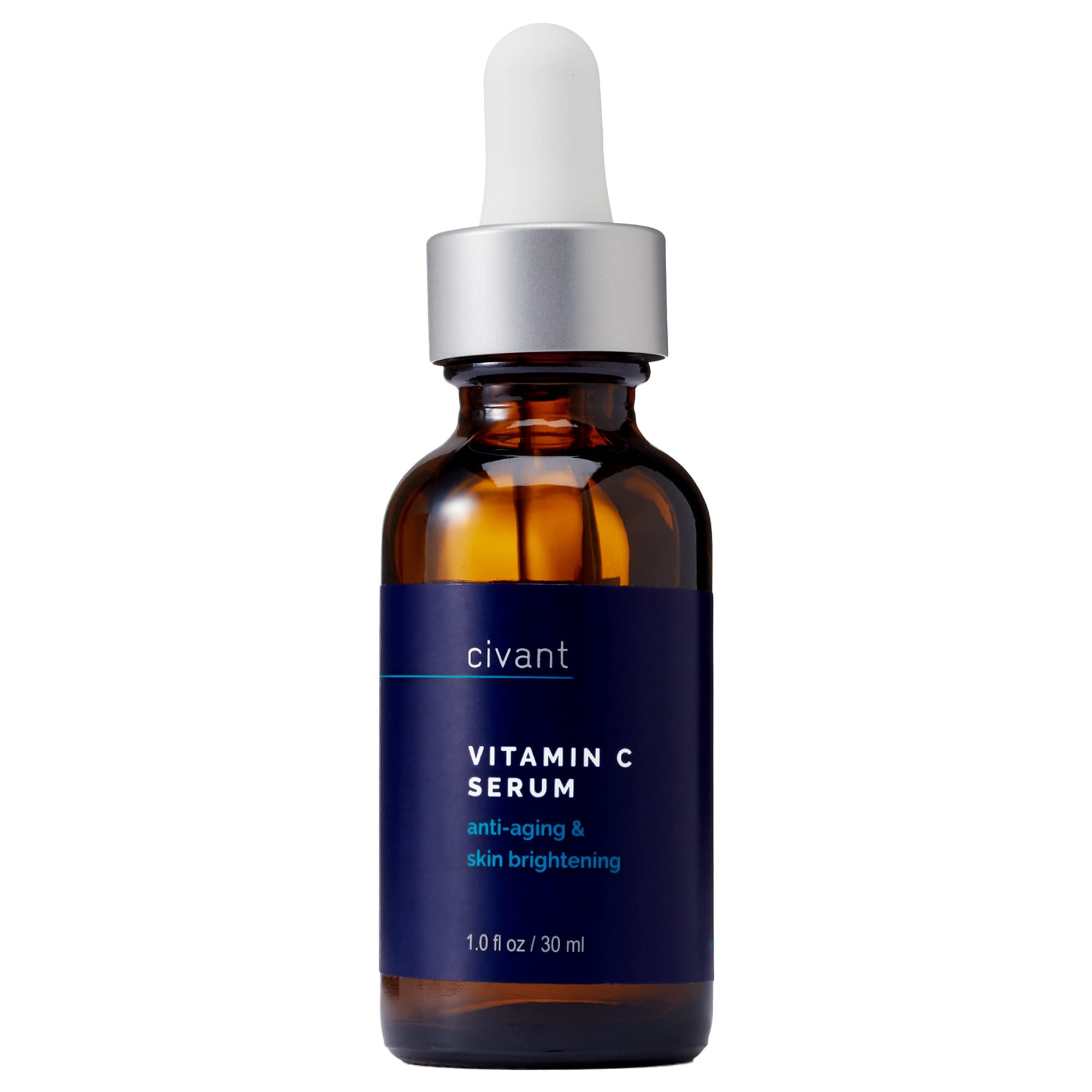 Civant Vitamin C Serum - Anti-aging and Skin Brightening for All Skin Types & Tones - Hyaluronic Acid & Vitamin E Serum For Face - Paraben Free, Cruelty Free & Vegan, 1.0 fl oz
