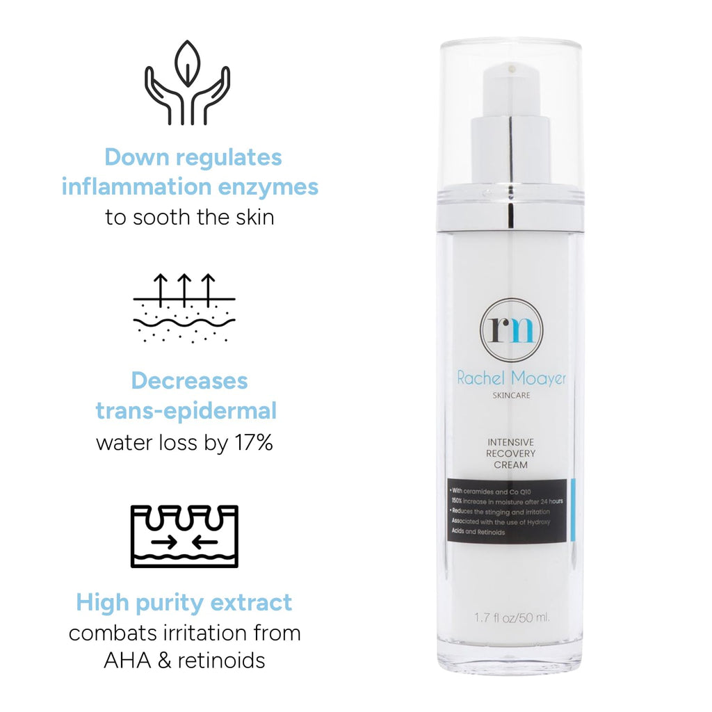 Rachel Moayer Intensive Recovery Cream, Ultra Hydrating Face Cream for Sensitive Skin, Reduces Redness & Irritation from AHAs and Retinoids, Barrier Repair Moisturizer For All Skin Types - 1.7 oz