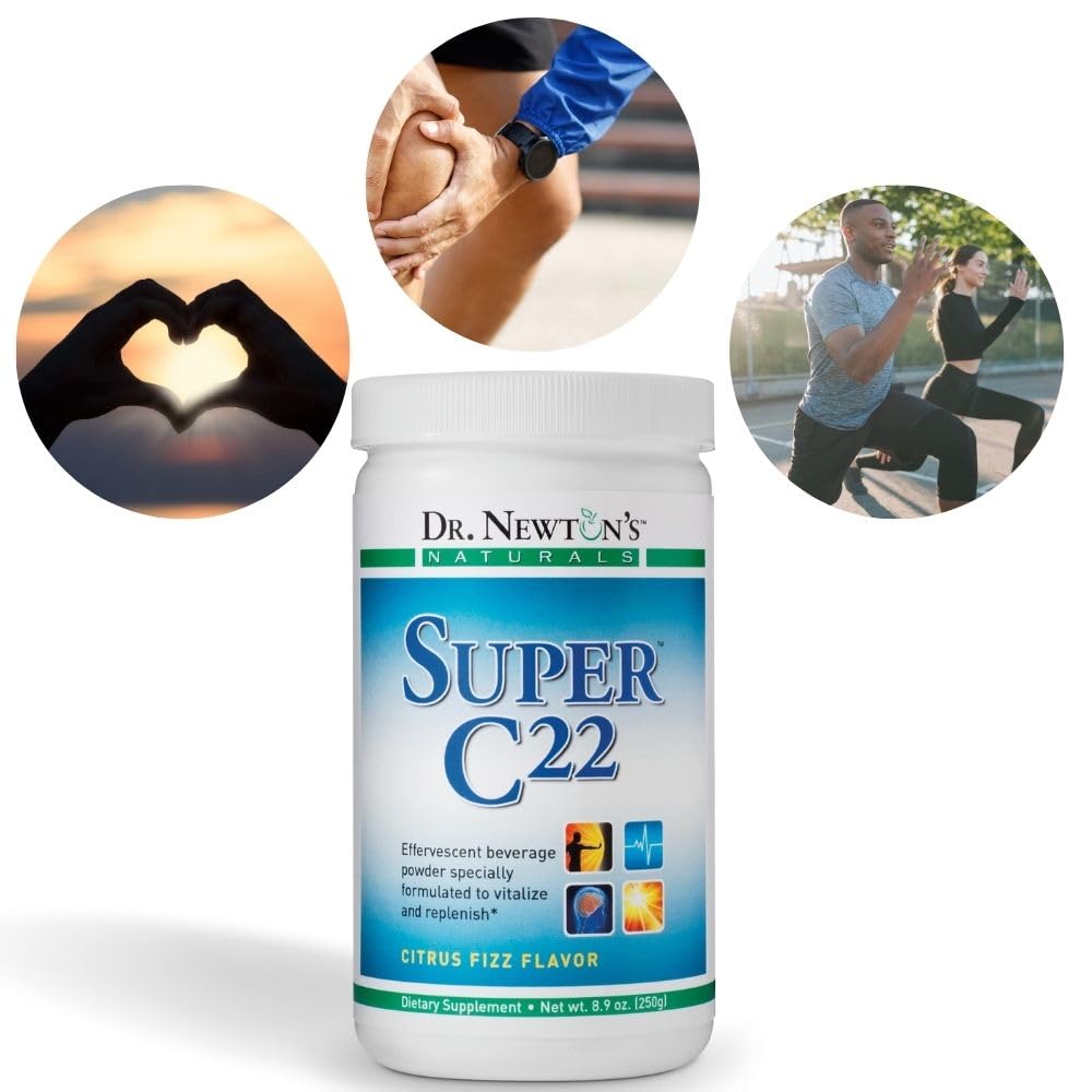 SelfCare+ Dr. Newton’s Naturals Super C22 Effervescent Vitamin C Fizzy Powdered Drink Mix with 22 Natural Sources of Vitamin C – 1500mg -8.9 Ounce Can