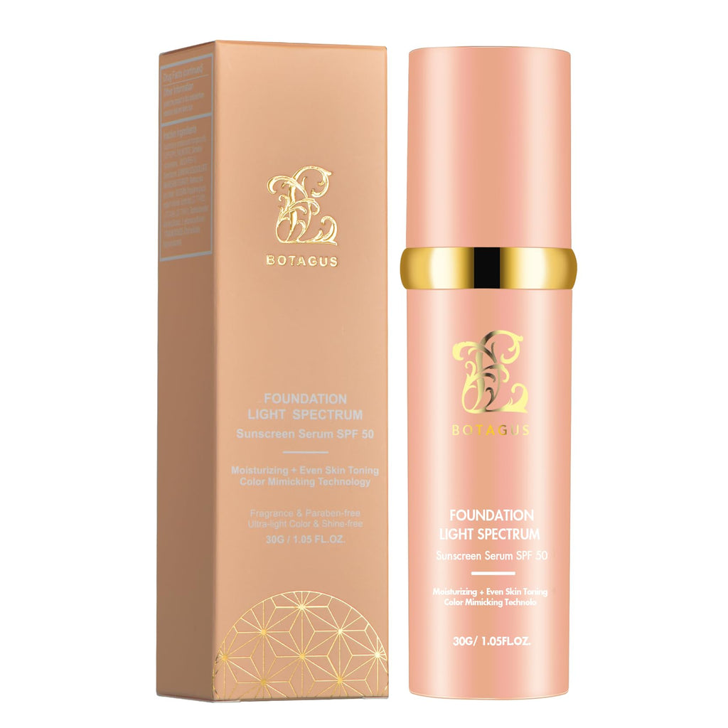 Botagus Match Cosmetics Foundation 4 in 1-Medium Spectrum,4 in 1 Cosmetics Foundation Liquid with SPF 50+, Concealer Cosmetic Lightweight Makeup, Longwearing & Waterproof for Makeup