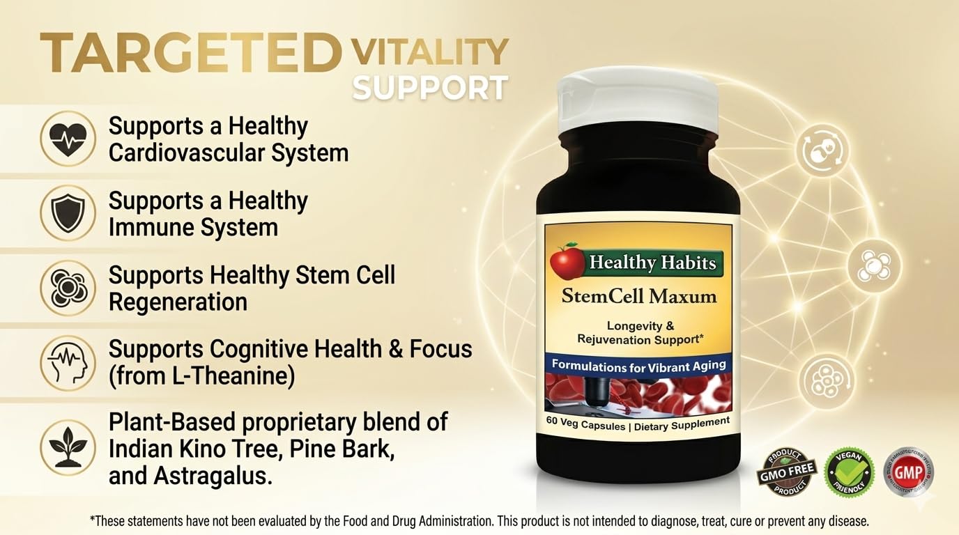 Healthy Habits StemCell Maxum - Plant-Based Support Supplement, 60 Veg Caps