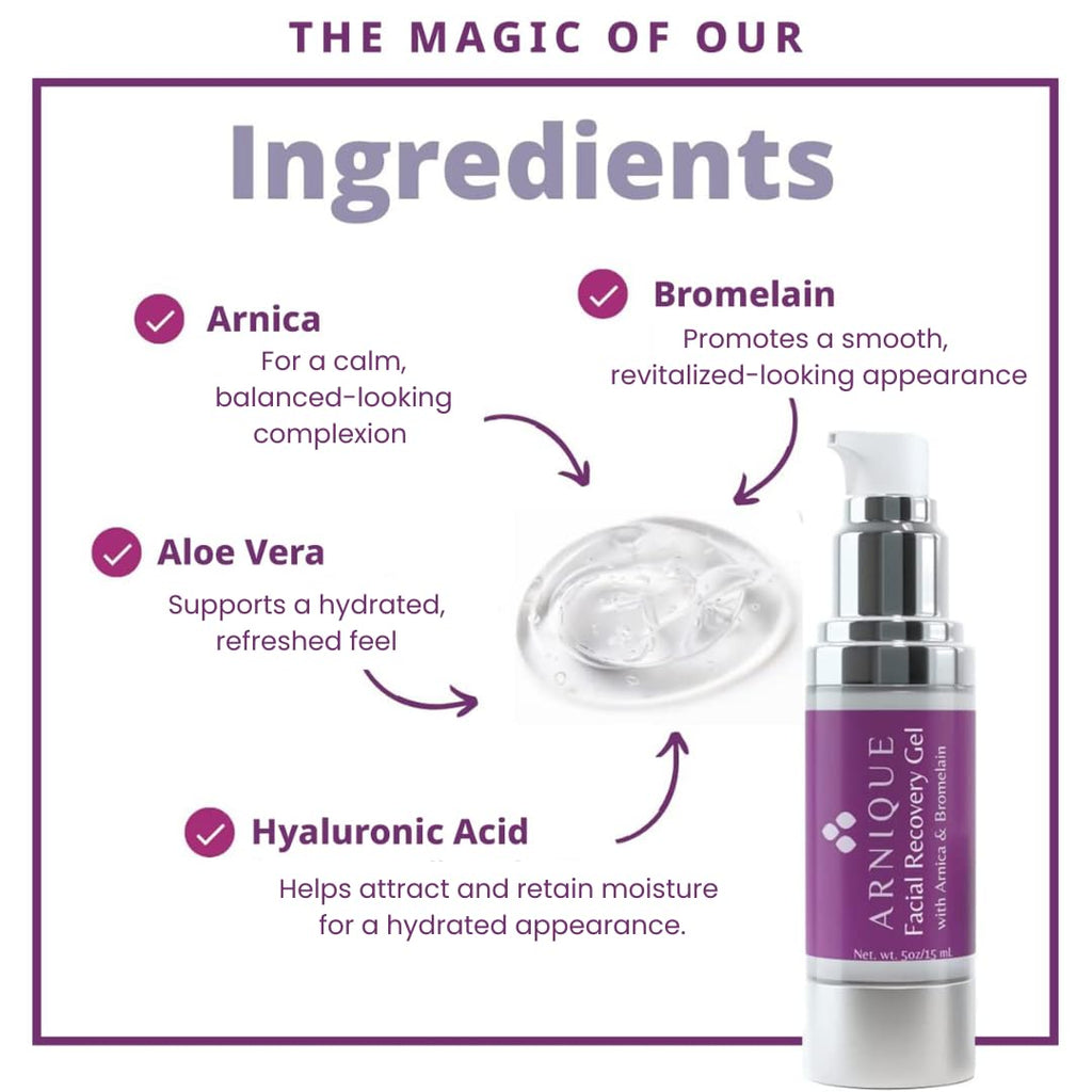 Arnique Arnica Gel for Face – Soothing Arnica & Bromelain Facial Gel to Refresh and Comfort Delicate Skin After Beauty Treatments
