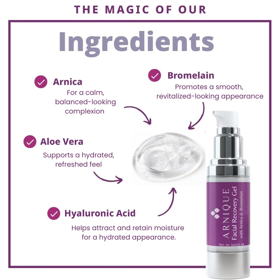 Arnique Arnica Gel for Face – Soothing Arnica & Bromelain Facial Gel to Refresh and Comfort Delicate Skin After Beauty Treatments