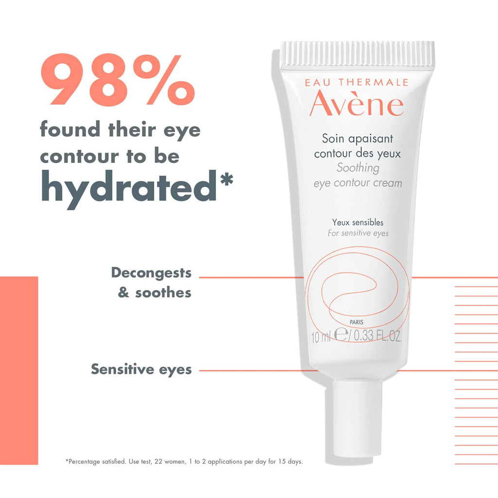 AVENE Essential - Soothing Eye Contour Cream - Ultra-Hydrating & Depuffing - With Avène Thermal Spring Water - Reduces Sensations of Tightness - Fragrance-Free - Sensitive Eyes - 10 ml