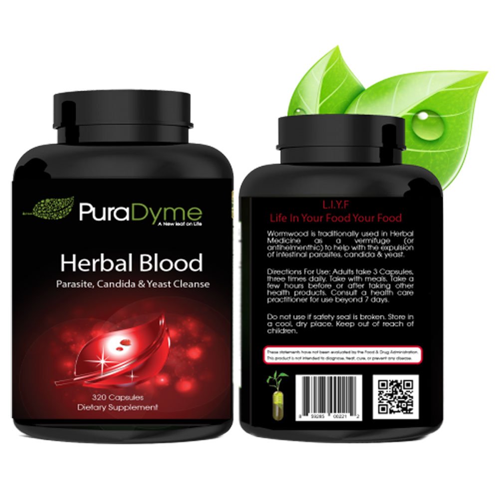 PuraDyme - Herbal Blood - Herbs in My Blood - 320 Capsules