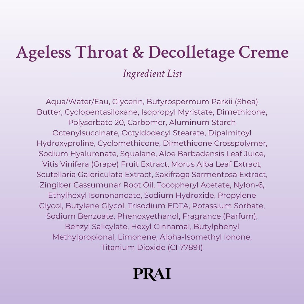 PRAI Neck Creme for Tightening & Firming Beauty | Neck Firming Cream That Boosts Elasticity | Cruelty & Paraben-Free Vegan Neck Tightening Cream | Neck and Chest Firming Cream With Hyaluronic Acid