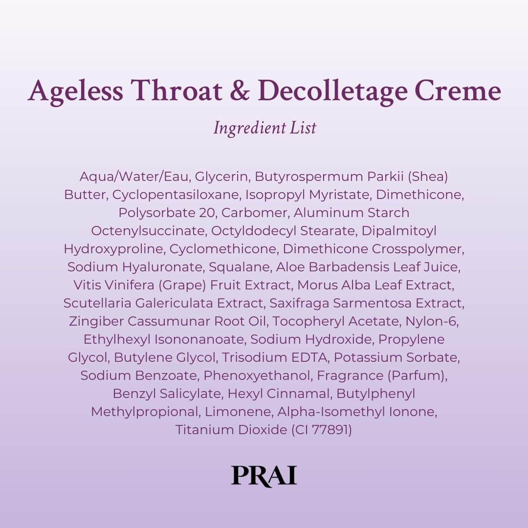 PRAI Neck Creme for Tightening & Firming Beauty | Neck Firming Cream That Boosts Elasticity | Cruelty & Paraben-Free Vegan Neck Tightening Cream | Neck and Chest Firming Cream With Hyaluronic Acid