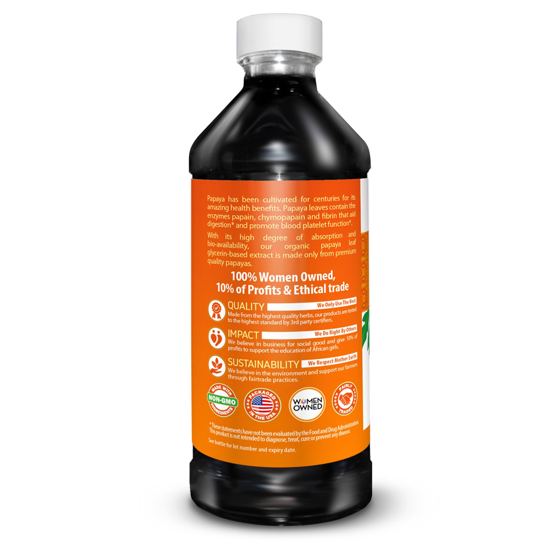 Herbal Goodness Papaya Leaf Extract Platelet Support - 15X Blood Platelet Boost, Bone Marrow & Spleen Support, Immune & Gut Health, Digestive Enzyme - Organic Kosher 16 oz Liquid Extract