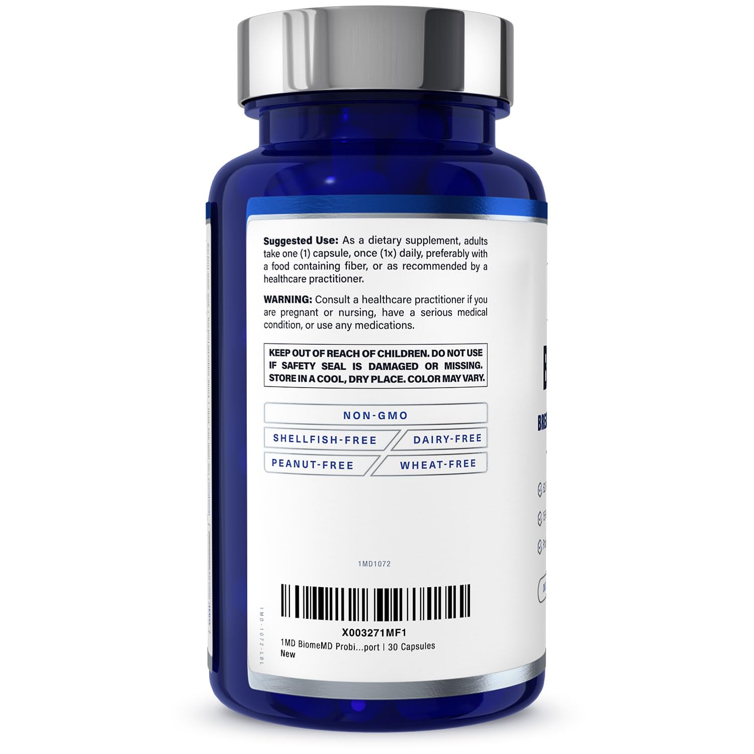 1MD Nutrition BiomeMD Probiotics for Women - Daily Prebiotics and Probiotics for Women - More Than 60 Billion CFUs, 15 Strains - Womens Probiotic to Support Urinary & Vaginal Health - 30 Capsules