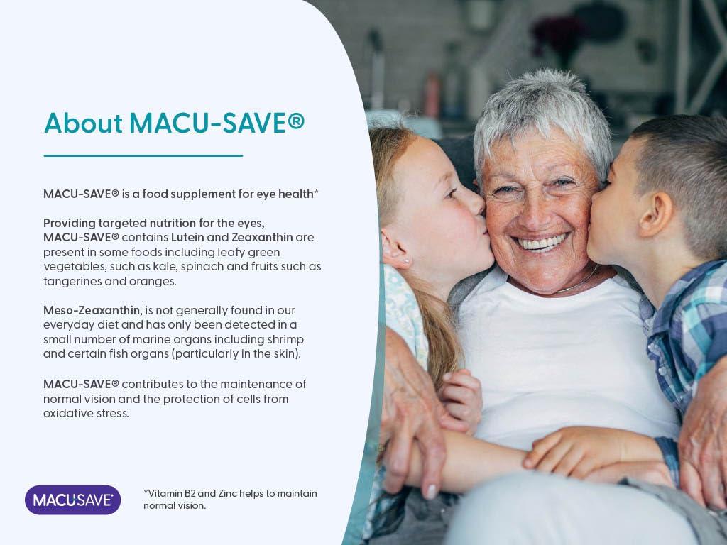 2 X 90 Pack - Macu-SAVE Food Supplement with Meso-Zeaxanthin/Lutein and Zeaxanthin - 180 Capsules (6 Months Supply)