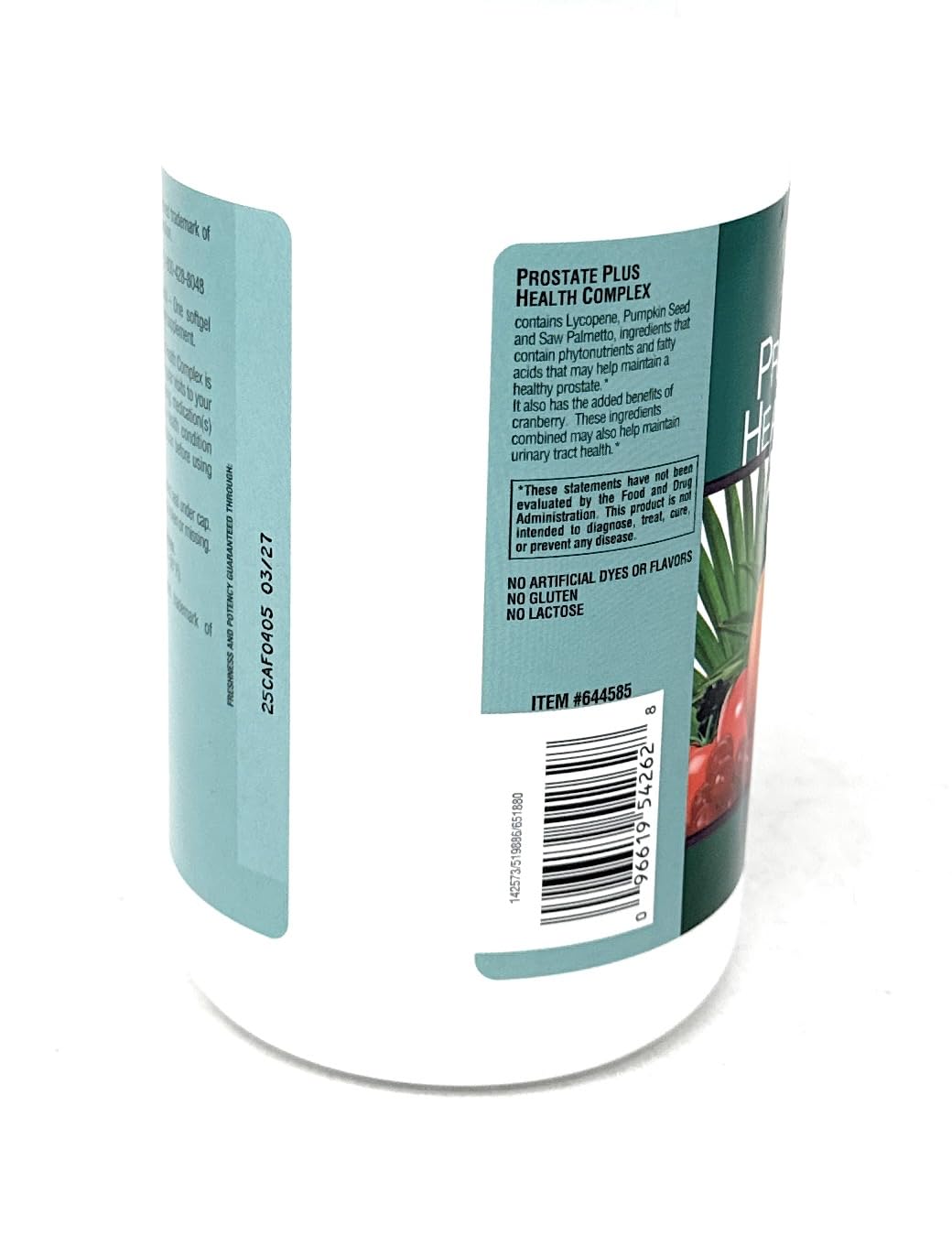 TruNature Prostate Plus Health Complex - Saw Palmetto with Zinc, Lycopene, Pumpkin Seed, Cranberry - 250 Softgels (1 Bottle)
