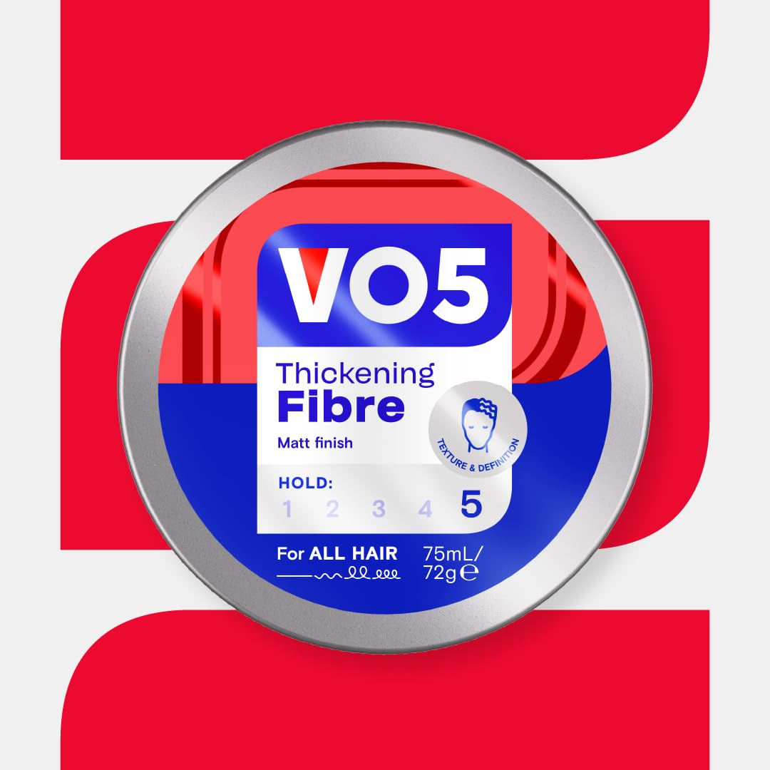 VO5 Thickening Fibre, Hair Styling Product for Volume & Texture, Extra Hold, Easy Wash Out, Matte Finish, 75ml