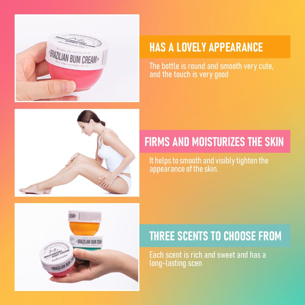 Bum Bum Cream, Moisturizing Body Cream Brighten Body Skin Repair, Smoothing Bum Cream, Lift, Firm, and Reduce Cellulite for a Beautiful Derriere, Long-lasting Fragrance Bum Bum Cream 80ML(#3)