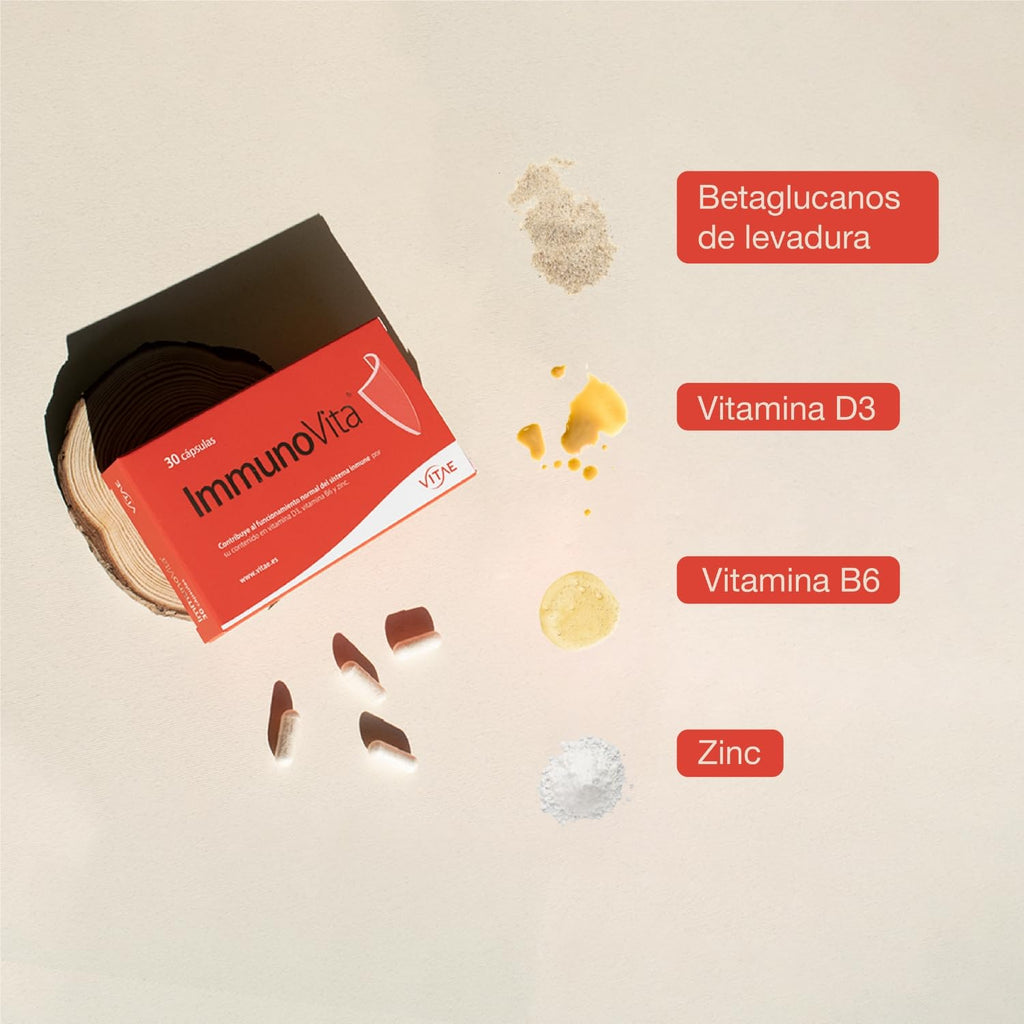 Vitae ImmunoVita 30 Capsules | Yeast Betaglucans, Vitamin D3, Vitamin B6 and Zinc | Activate Defenses | Strengthen the Immune System