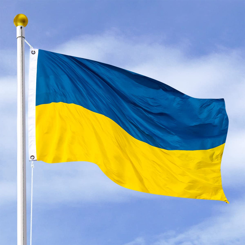 Ukraine Flag 4ft x 6ft Sewn Oxford Polyester
