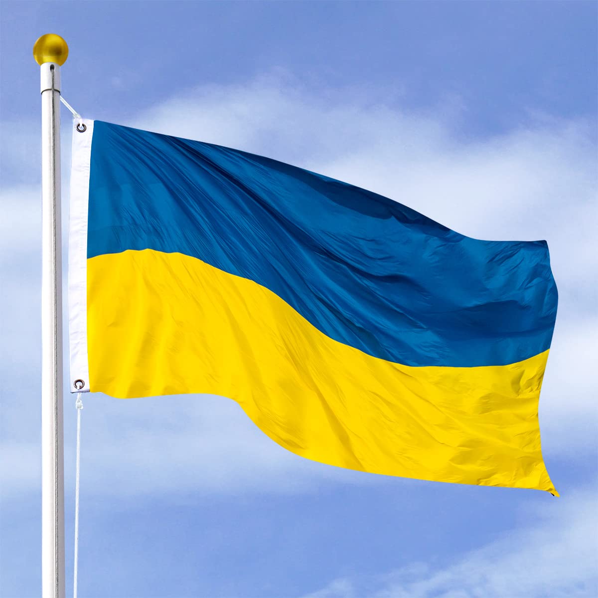 Ukraine Flag 4ft x 6ft Sewn Oxford Polyester