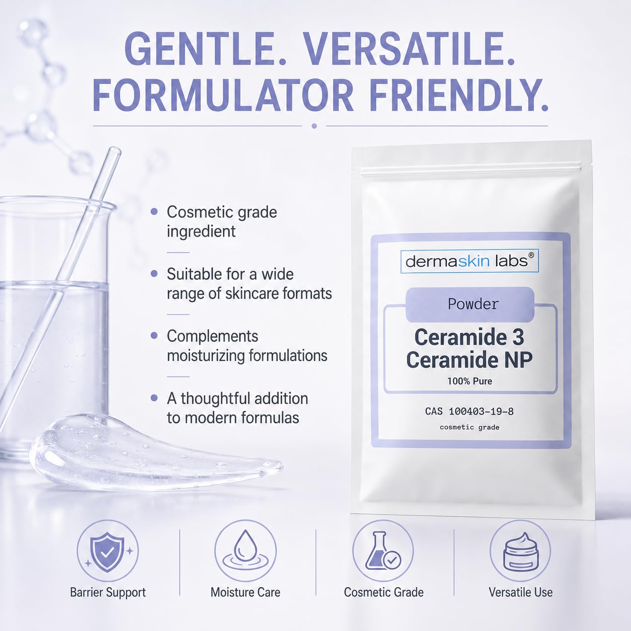 Ceramide 3 Powder Ceramide NP Cosmetic Grade Ceramides Make Your Own Skin Serum Cream Lotion Hair Mask