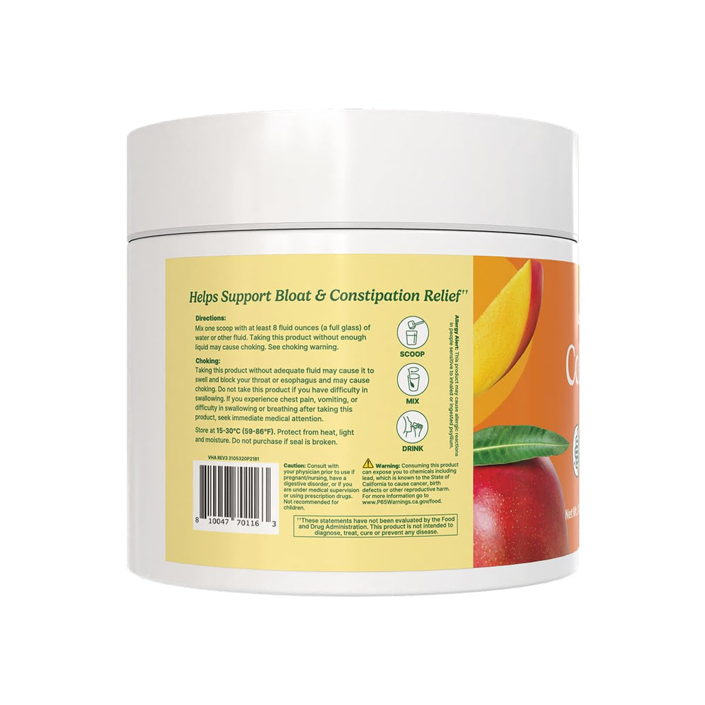 Santo Remedio Colon Plus, Colon Cleanser, Dietary Psyllium Husk Fiber and Probiotics Supplement, 30 Servings, Mango Flavor