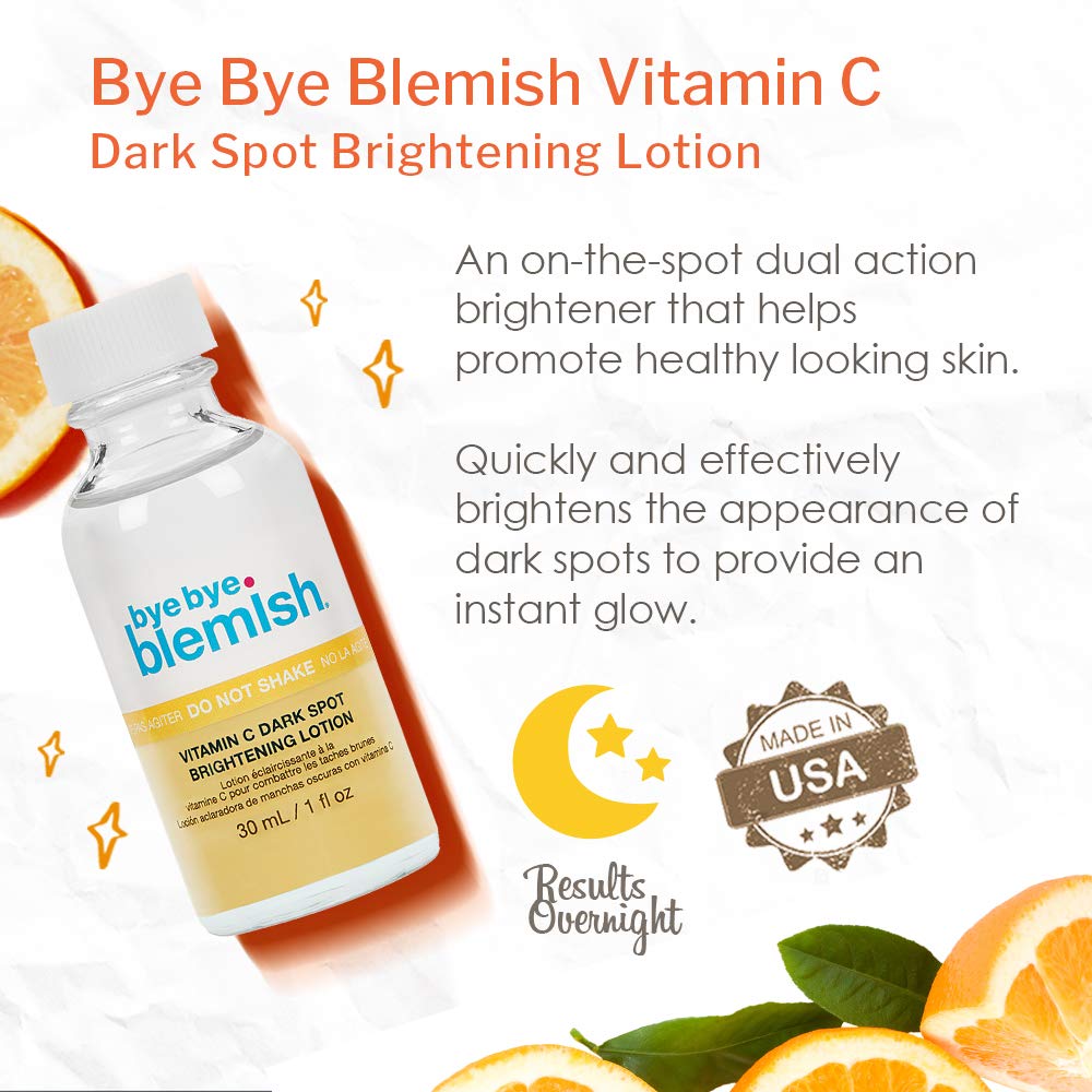 Bye Bye Blemish Dark Spot Lotion Vitamin C | Assists with Drying Blemishes and Brightening Skin | Fast Acting Solution | 1 Fl Oz
