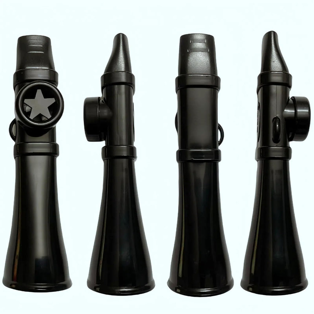 HYWEMIU Kazoo for Adults Washable, Premium ABS Kazoos for Adults, Smooth Permanent Kazoo Membrane Professional Easy to Learn, Musical Instruments for Guitar, Ukulele, Violin, Piano (Black)