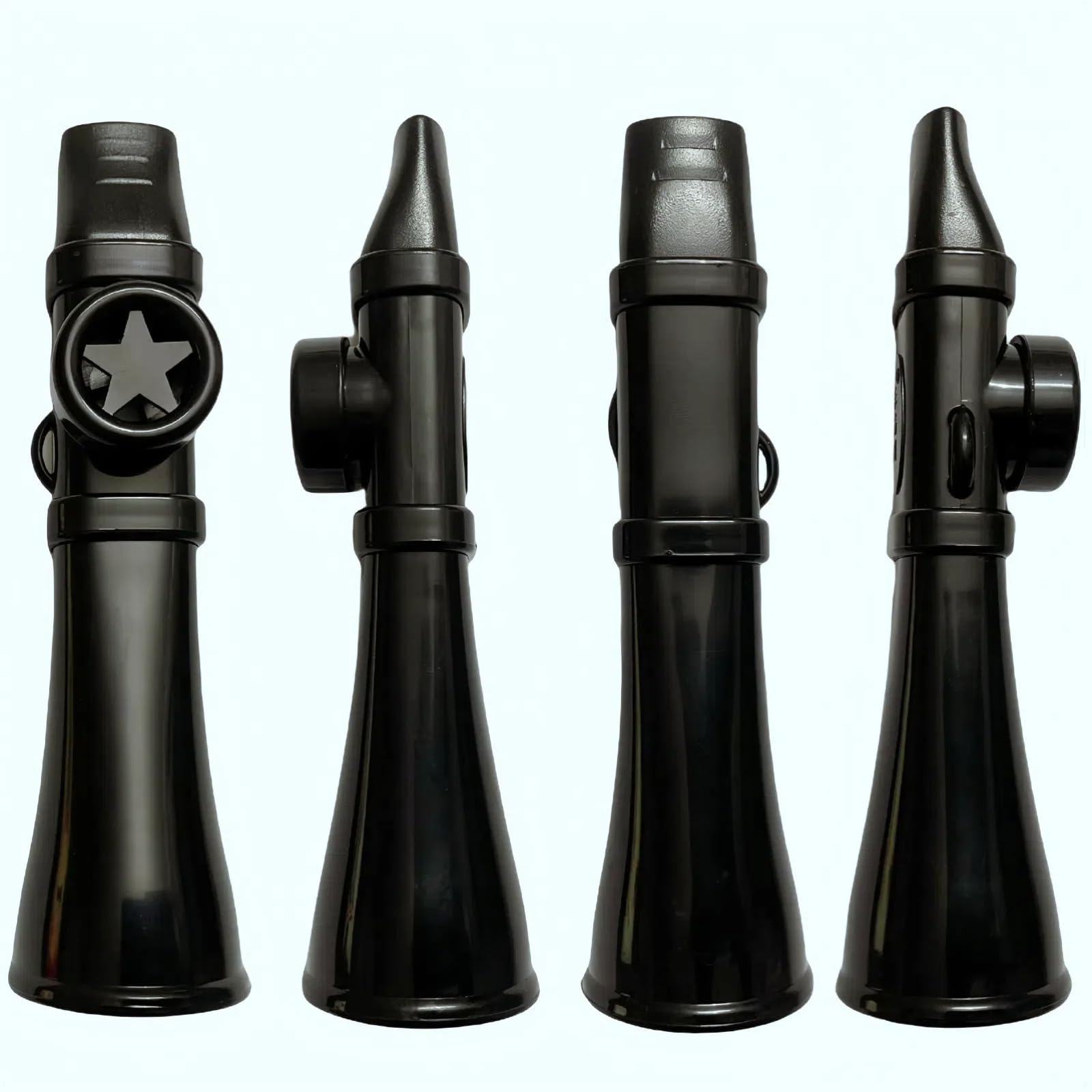 HYWEMIU Kazoo for Adults Washable, Premium ABS Kazoos for Adults, Smooth Permanent Kazoo Membrane Professional Easy to Learn, Musical Instruments for Guitar, Ukulele, Violin, Piano (Black)
