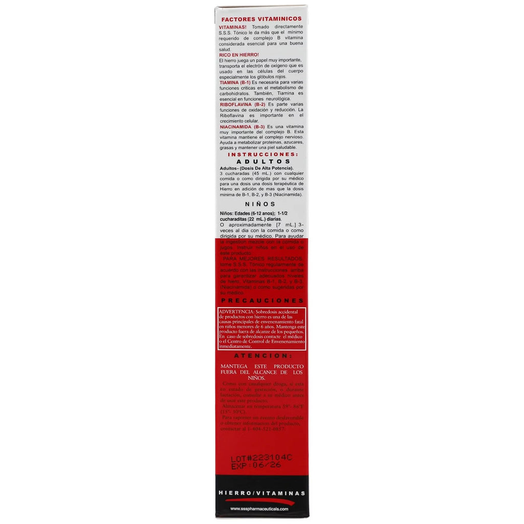 S.S.S. Tonic, Iron and Vitamin B Supplement, High Potency Vitamins, Bottle, 10 Fl Oz - 3 Pack