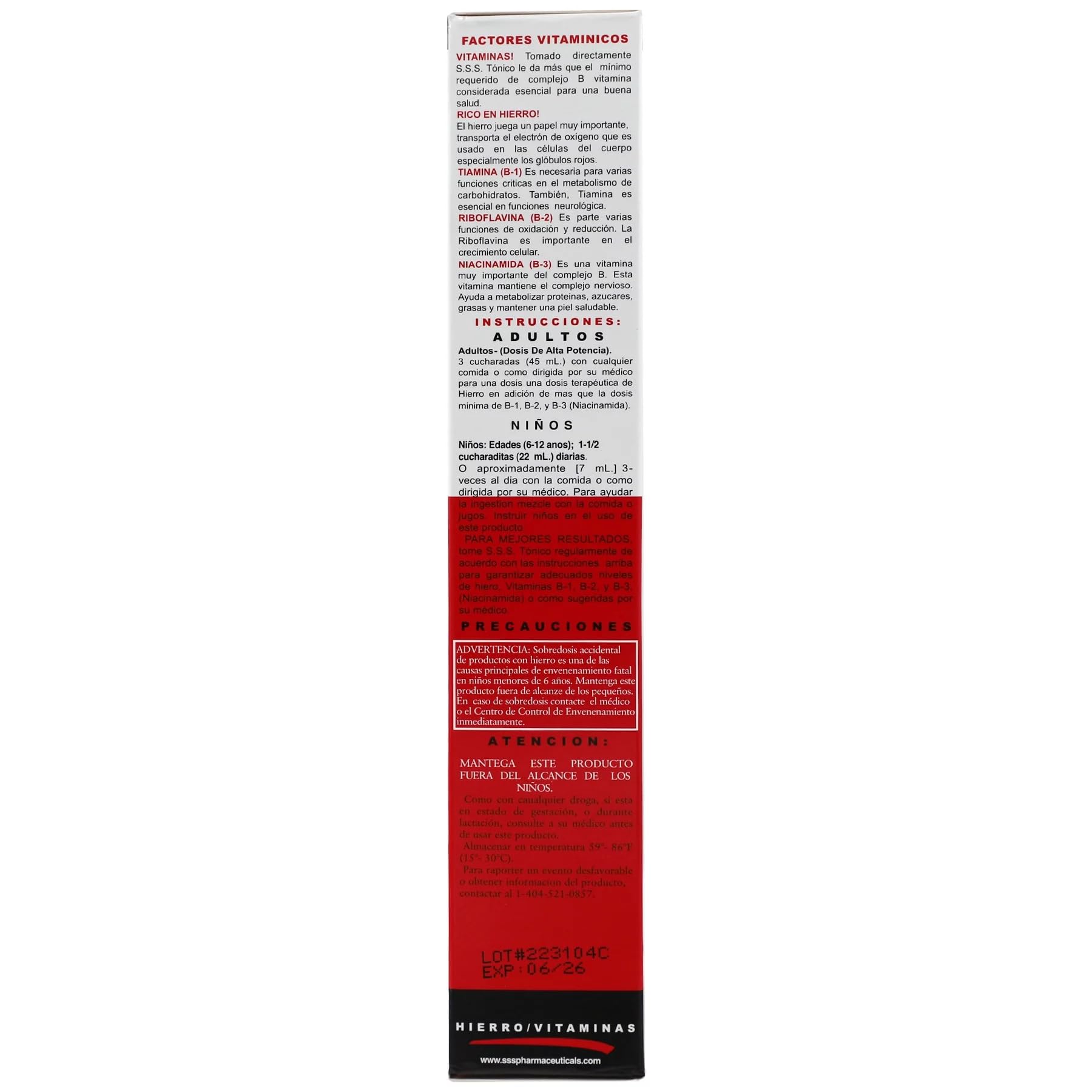 S.S.S. Tonic, Iron and Vitamin B Supplement, High Potency Vitamins, Bottle, 10 Fl Oz - 3 Pack