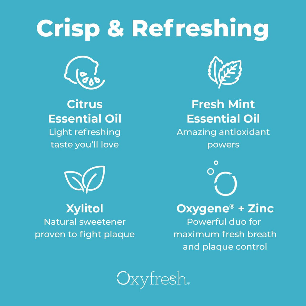Oxyfresh Lemon Mint Fresh Breath Mouthwash – Bad Breath Treatment – SLS & Fluoride Free – Alcohol Free, Gentle Nonburning with Xylitol & Essential Oils – 16 Fl Oz (Pack of 3)