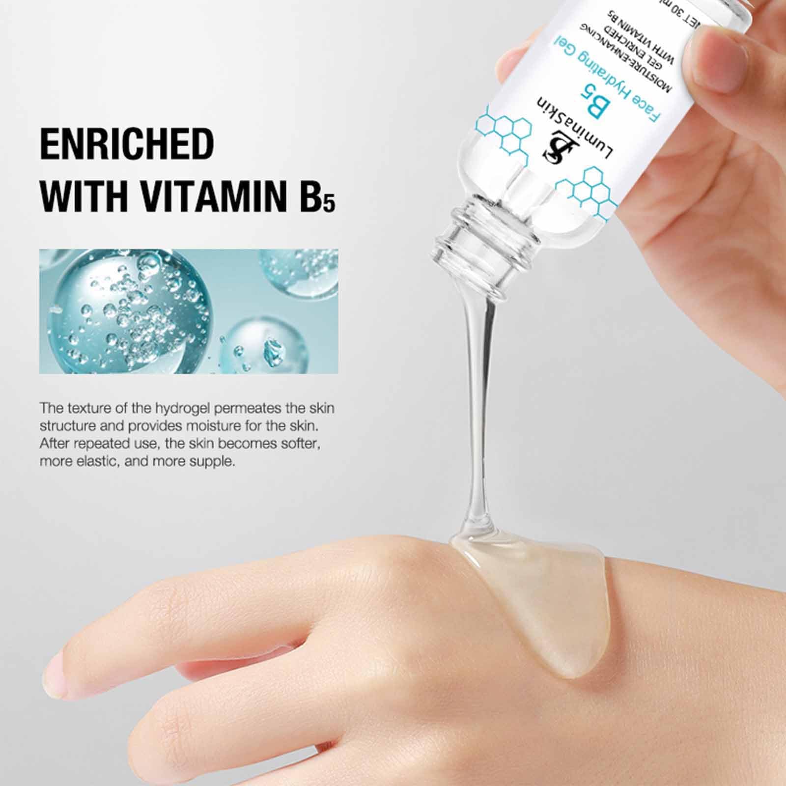 LuminaSkin Hydrating Vitamin B5 Gel Skin Moisture-Enhancing Gel, Hyalu B5 Pure Hyaluronic Acid Serum for Face, with Vitamin B5, Anti-Aging Serum for Fine Lines and Wrinkles 30 ml