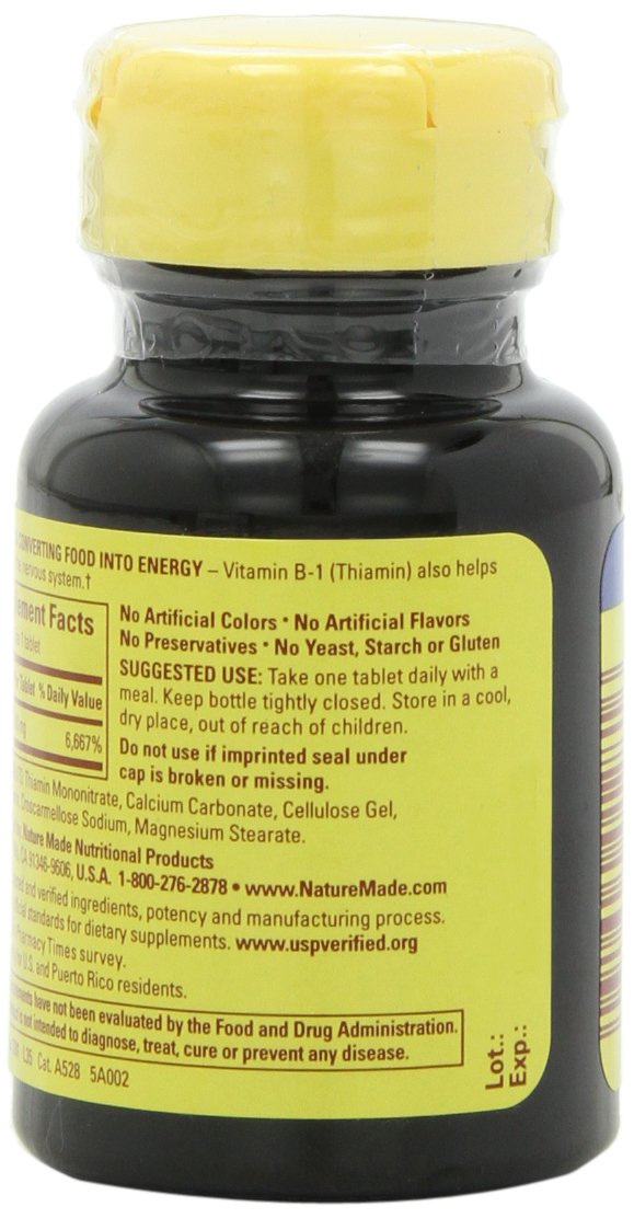 Nature Made Vitamin B1, 100 Count (Pack of 6)