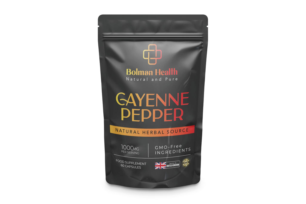 Cayenne Pepper Capsules | 1000mg Per Serving | 60 Vegan HPMC Capsules | Supports Digestion, Circulation & Metabolism | Natural Herbal Supplement | Non-GMO | Gluten-Free