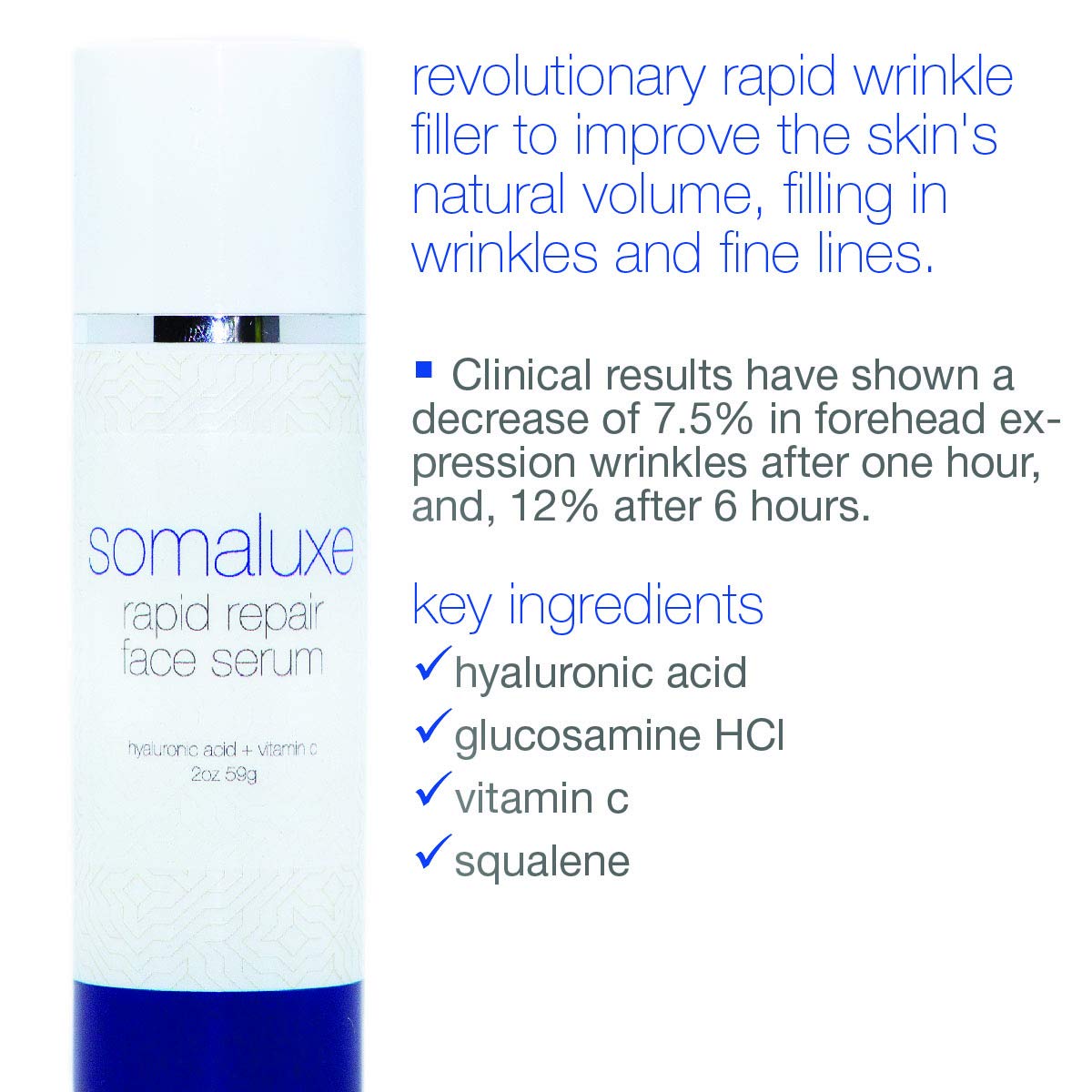 Somaluxe Rapid Wrinkle Filler: Hyaluronic Acid Filling Spheres Fill Wrinkles & Fine Lines, 1oz