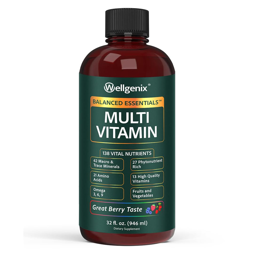 Wellgenix Balanced Essentials Liquid Multivitamin & Minerals, 32 Fl Oz
