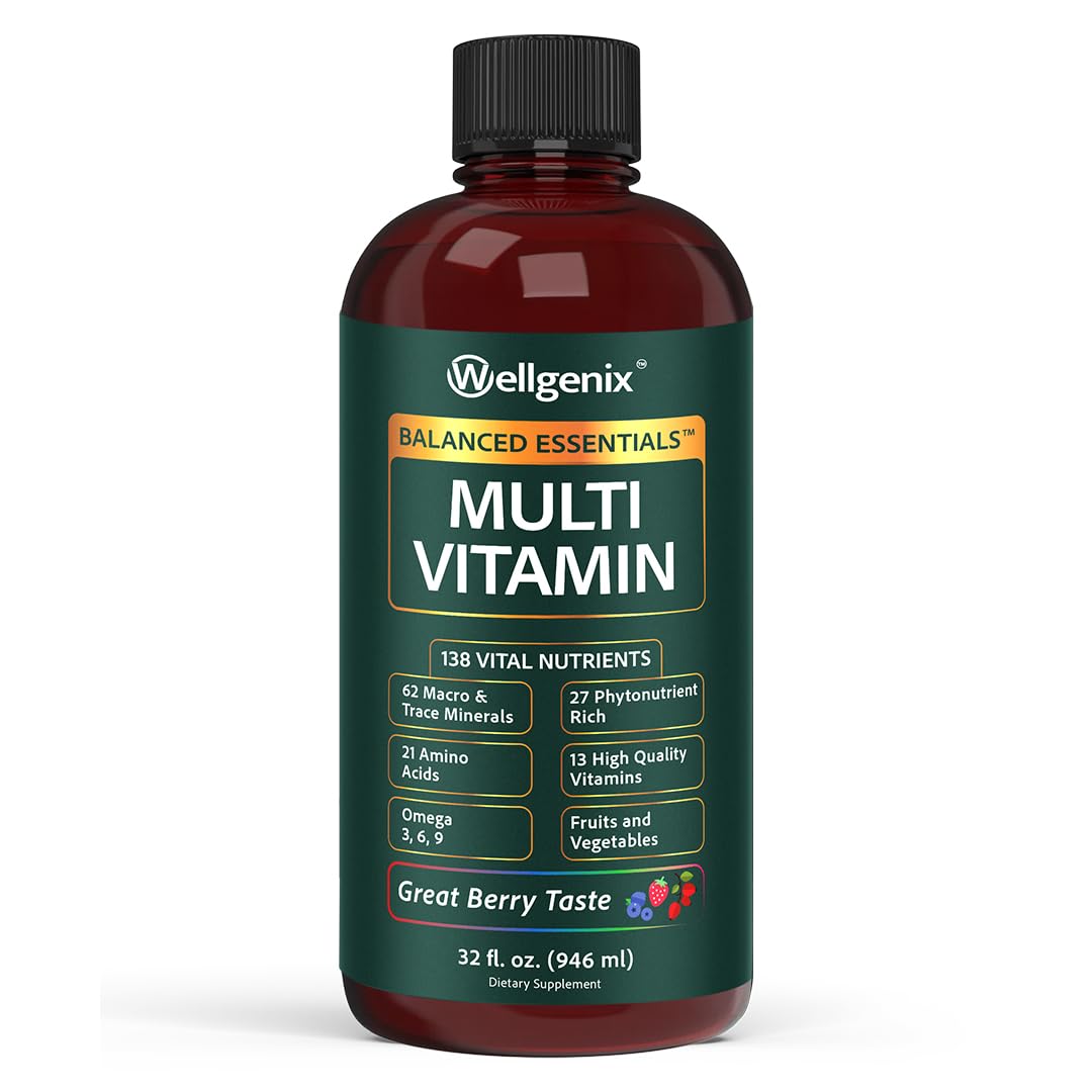 Wellgenix Balanced Essentials Liquid Multivitamin & Minerals, 32 Fl Oz