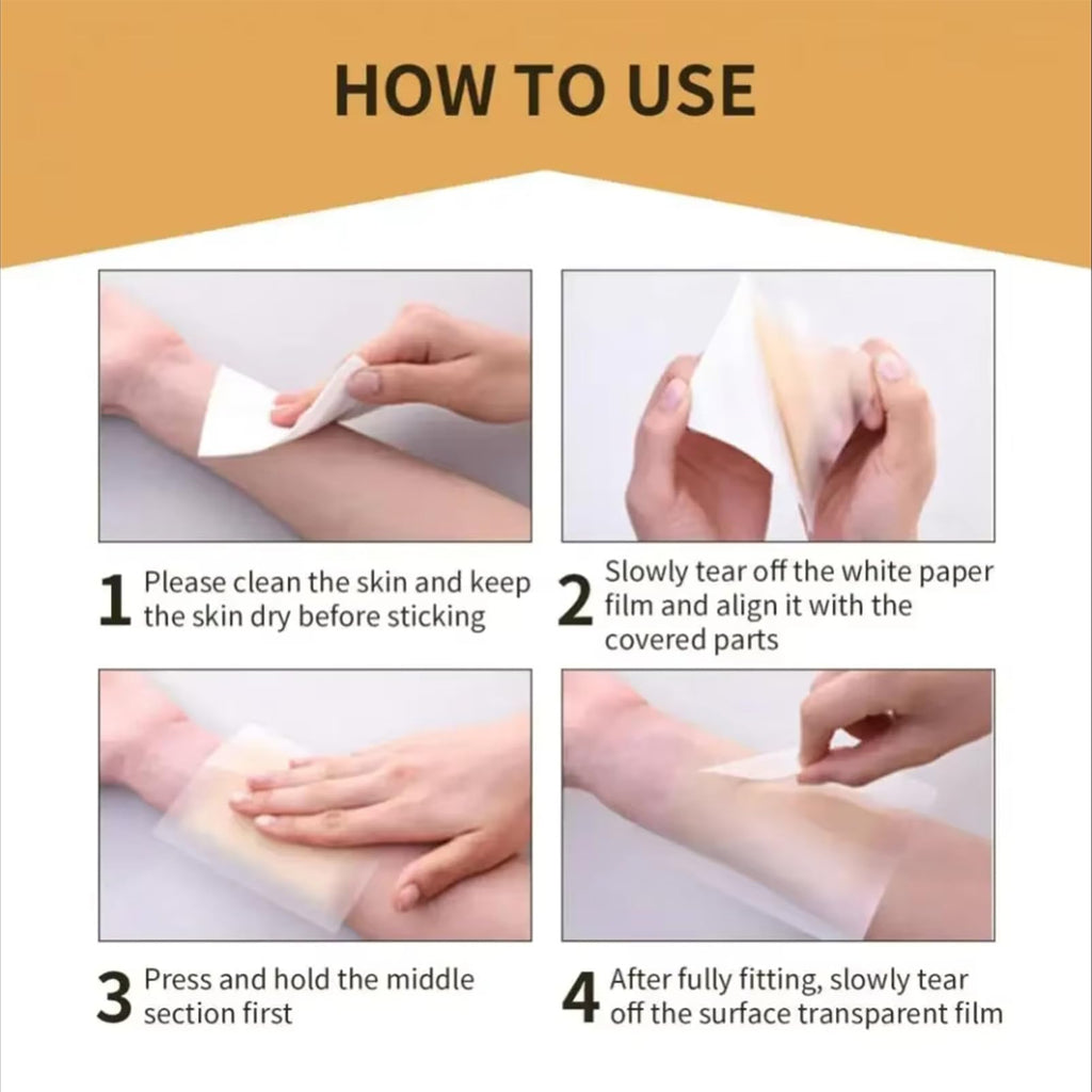 Tattoo Cover Up Tape, 8 PCS Ultra Thin Patch for Tattoo Scar and Birthmarks, Invisible Waterproof Skin Tone Concealer Sticker for Covering Up Scars Tattoos，Natural Concealer Stickers(Pack Of 1)