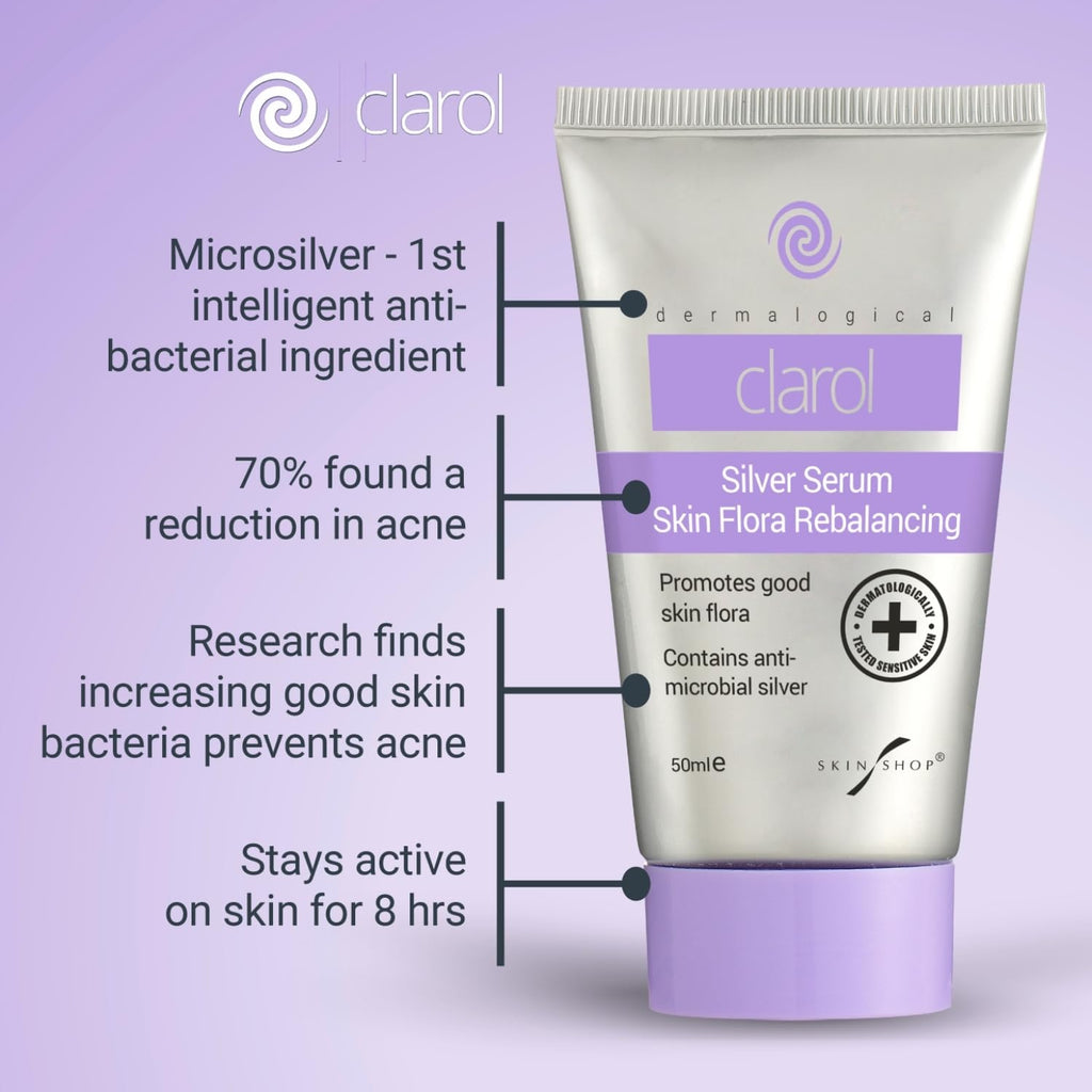 Clarol Silver Serum 50ml with MicroSilver for Blemish & Acne-Prone Skin