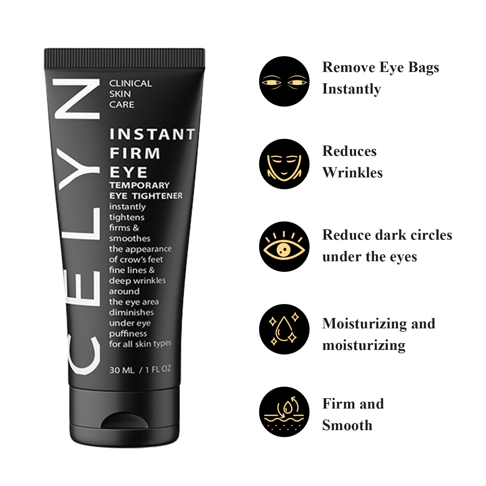Guegine Instant Eye Tightener, Eye Bag Cream Instant Firmx Eye Tightener for All Skin Eye Cream for Tightens and Smoothes for Dark Circles Fine Lines Puffiness,Fade Fine Lines (2PCS)