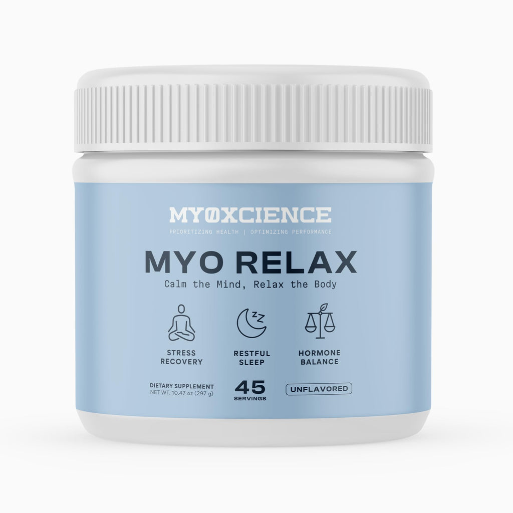MYOXCIENCE Myo Relax & Calm | Myo-Inositol, L-Theanine, Taurine, Magnesium & GABA | Supports Sleep, Neurotransmitter & Hormone Support (Unflavored) (45 Servings)