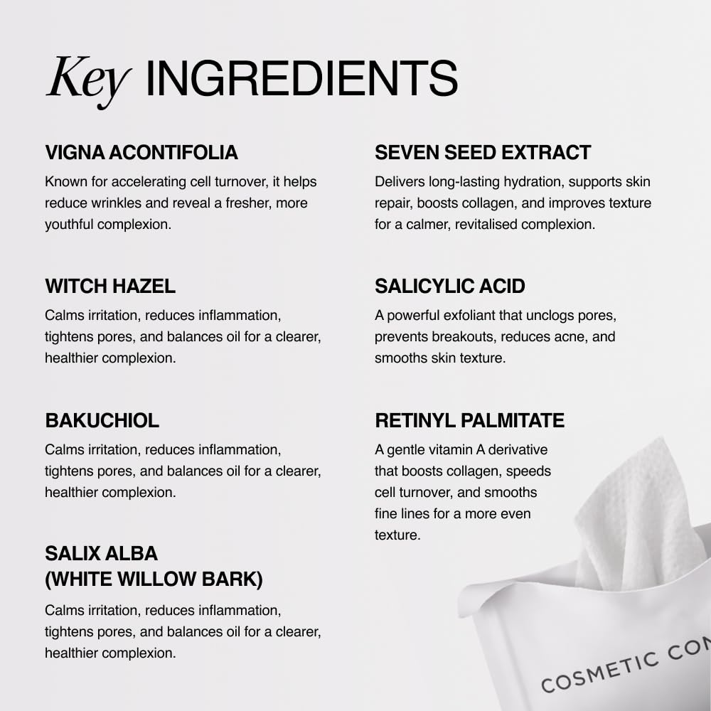 Cosmetic Consult Miracle Skin Transformation By Ashley Stobart | Rejuvenates & Refreshes Skin Overnight, Smooths Wrinkles & Acne, Boosts Collagen, Anti-Ageing Skin Cleanser | 4 x Skincare Sachets
