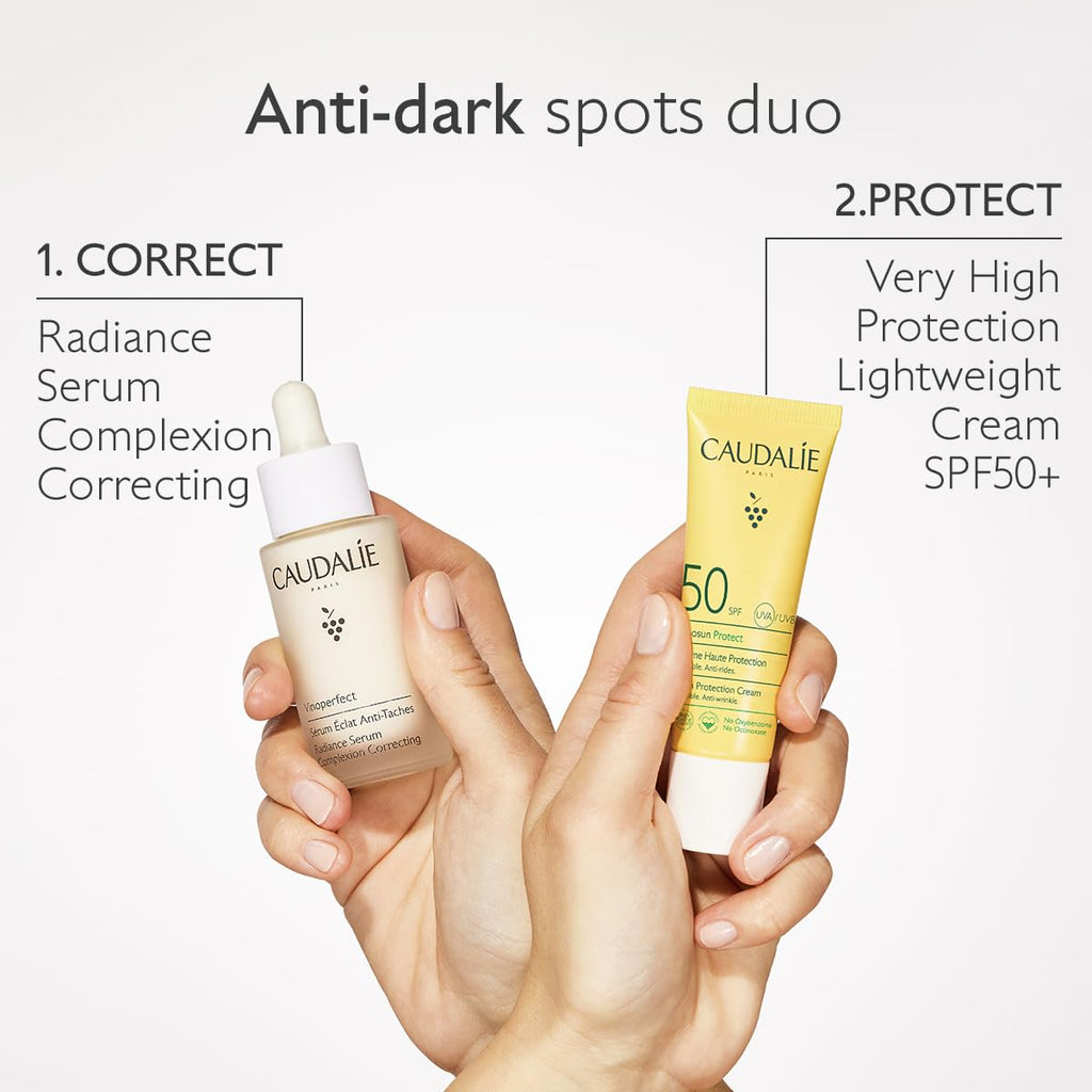 Caudalie Vinosun SPF50+ Makeup Primer & Face Sunscreen, Very High Protection Lightweight Cream for Daily Wear, Fragrance-Free for Sensitive Skin, Vegan, 40ml